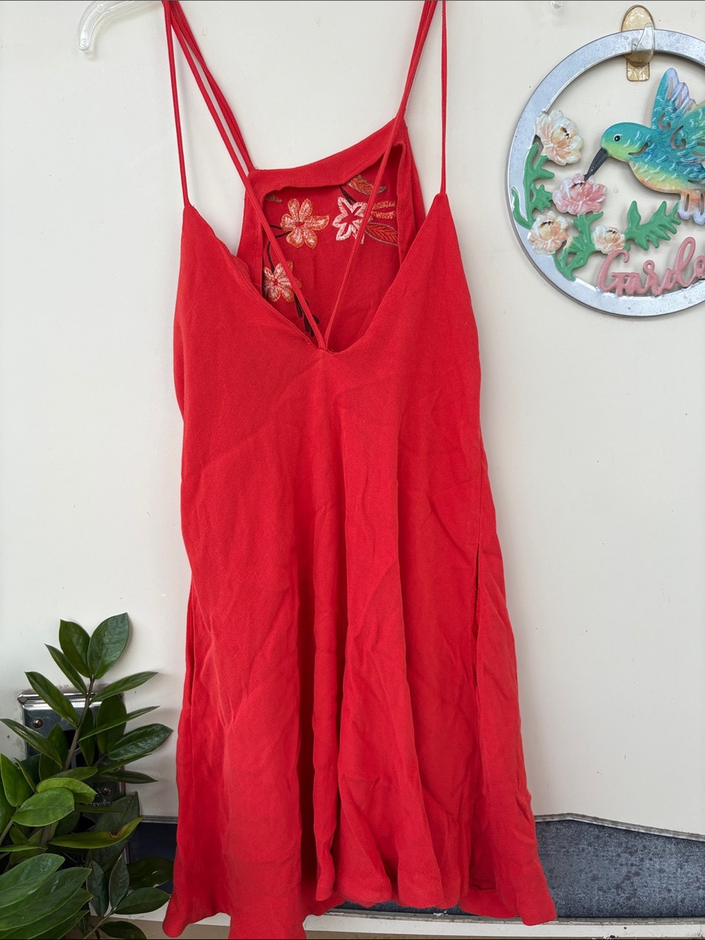 Free People Red Embroidered Mini Dress - Picture 5 of 9